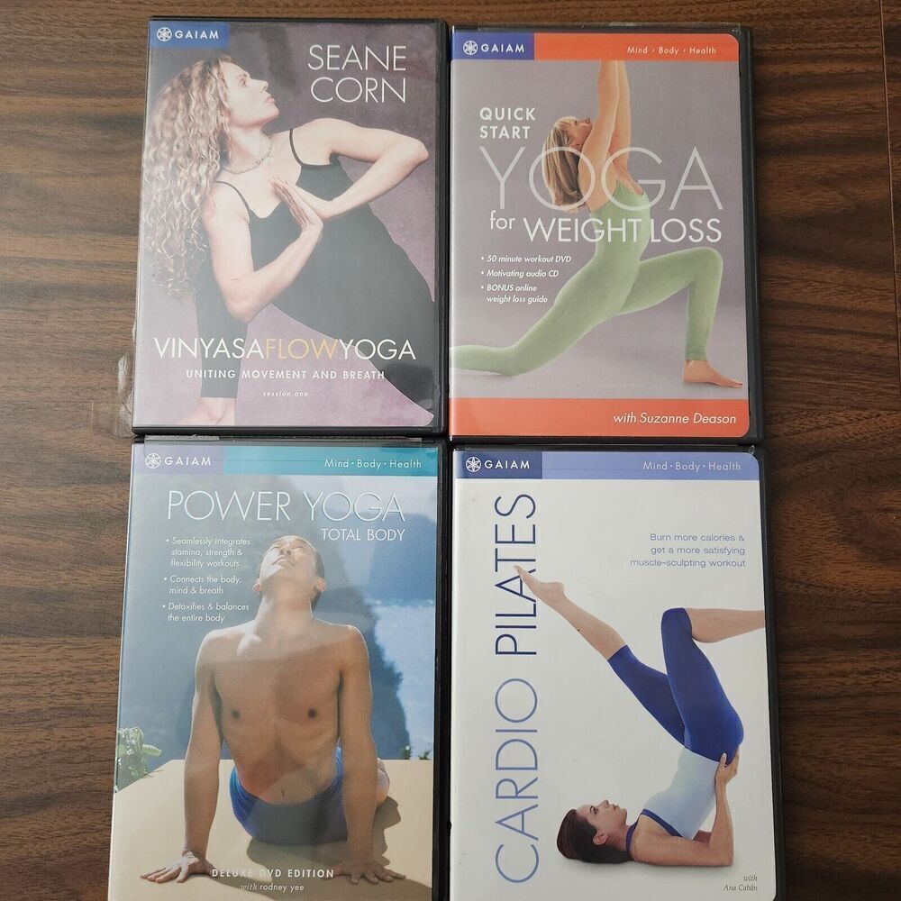 Yoga Lot 4 DVD's GAIAM Seane Corn, Quick Start Yoga, Power Yoga, Cardio Pilates